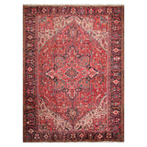 10x14 Rust, Rose, Ivory Color Hand Knotted All-Over 100% Wool Traditional Oriental Rug